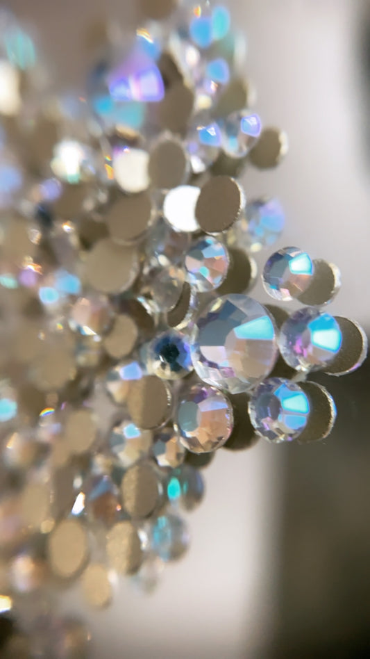 Highest Quality Crystals - Light Blue AB Mixed sizes (SS3-SS20) - Kentro Beauty Supplies Ireland