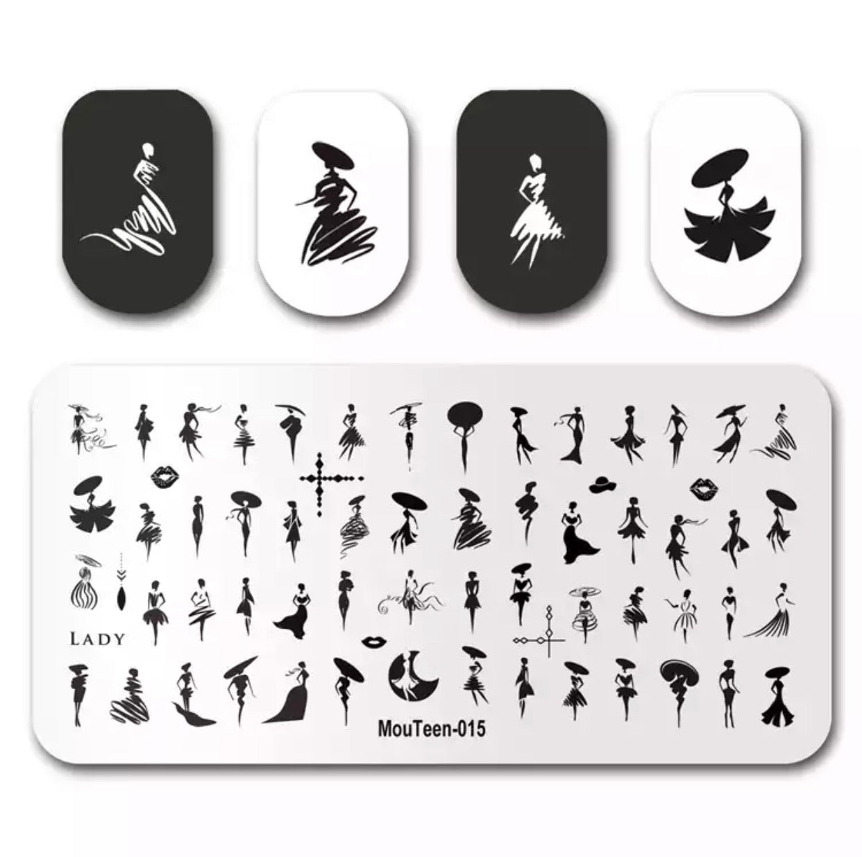 Nail Stamping Plate - Ladies Silhouettes - Kentro Beauty Supplies Ireland