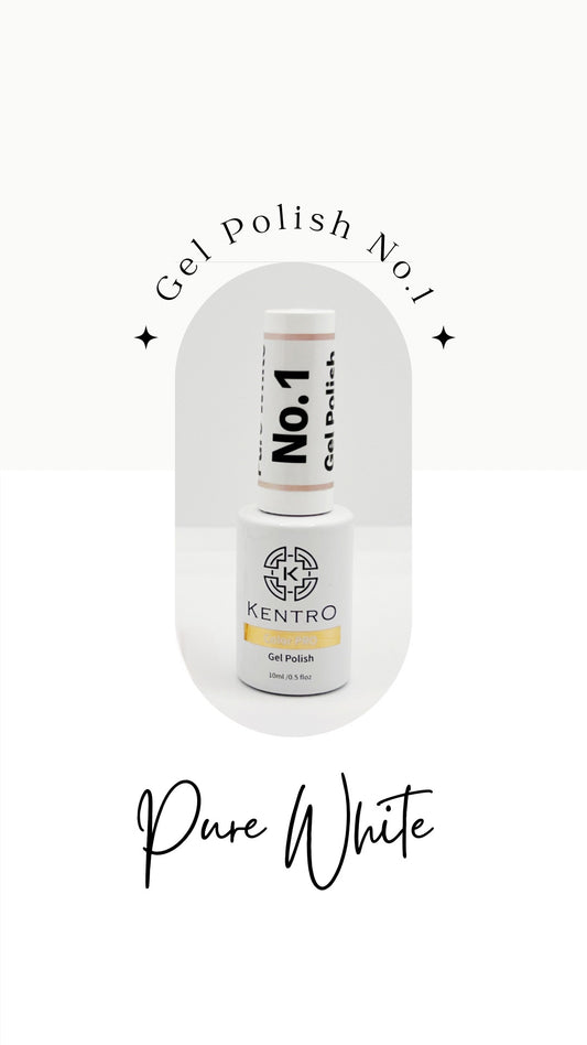 Kentro Color PRO Gel Polish 10ml - Pure White No.1 - Kentro Beauty Supplies Ireland
