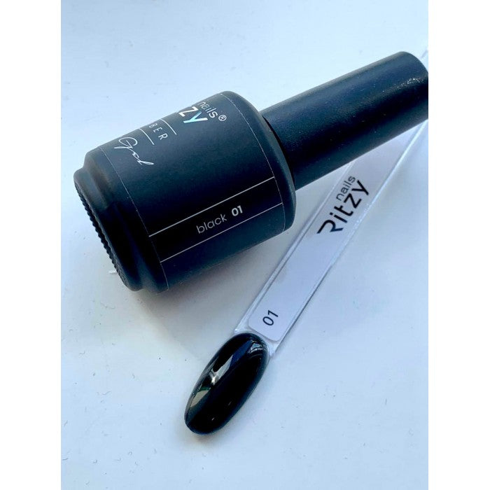 Ritzy Rubber Base - BLACK 01 - Kentro Beauty Supplies Ireland