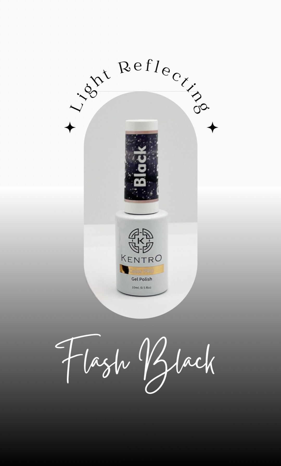 Kentro Color PRO Gel Polish 10ml - Flash Black - Kentro Beauty Supplies Ireland