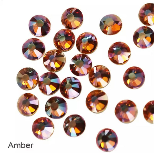 Highest Quality Crystals - Amber - Mixed Sizes (SS3-SS20) - Kentro Beauty Supplies Ireland