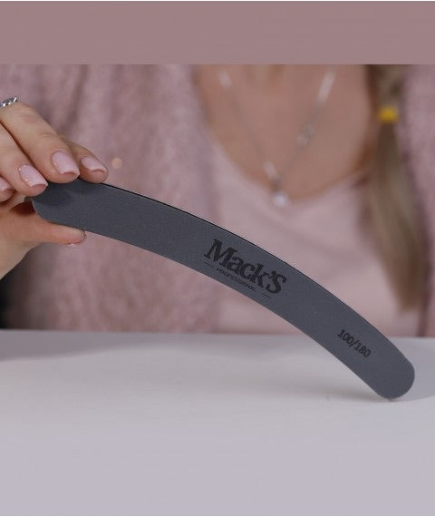 Mack’s Curved Black File 100/180 - Kentro Beauty Supplies Ireland
