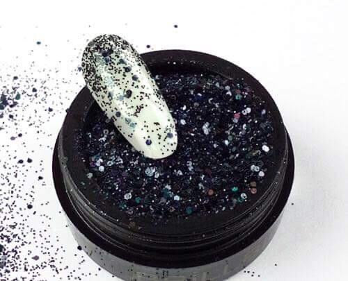BrillBird Dual Holo Glitters H01 Black - Kentro Beauty Supplies Ireland