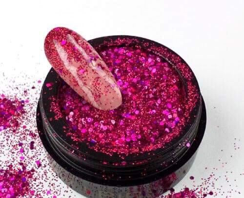 BrillBird Dual Holo Glitters H02 Hot Pink - Kentro Beauty Supplies Ireland