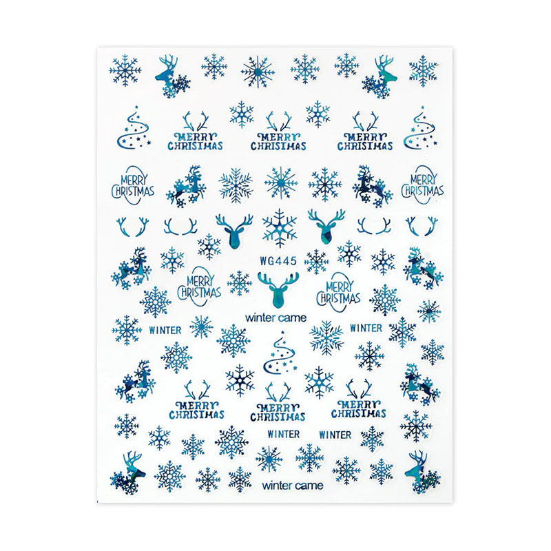 Brillbird Christmas Sticker - Holo Blue WG445 - Kentro Beauty Supplies Ireland