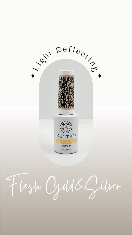 Kentro Color Pro Gel Polish 10ml - Flash Silver&Gold - Kentro Beauty Supplies Ireland