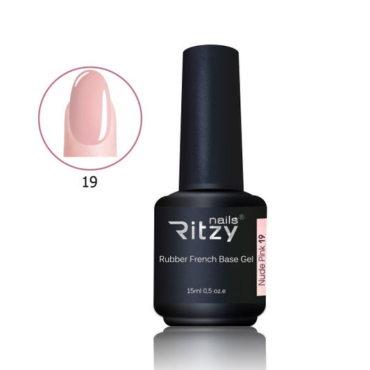Ritzy Rubber Base Gel - NUDE PINK 19 - Kentro Beauty Supplies Ireland
