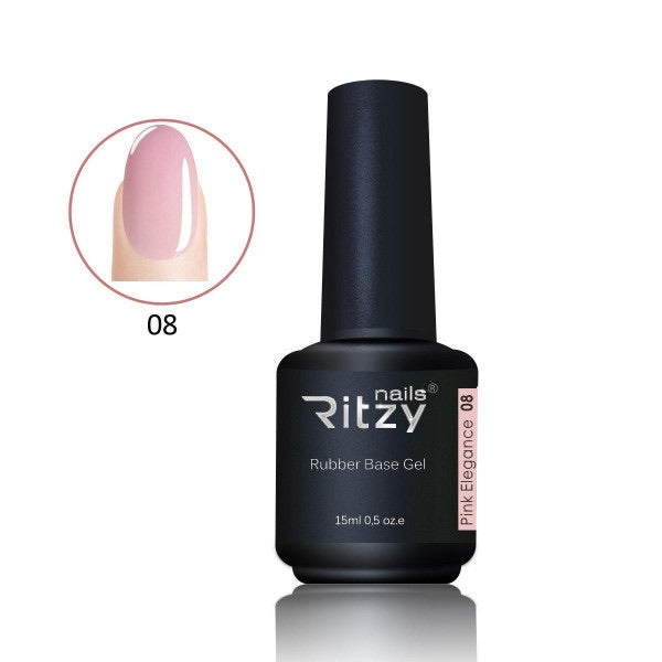 Ritzy Rubber Base - PINK ELEGANCE 08 - Kentro Beauty Supplies Ireland