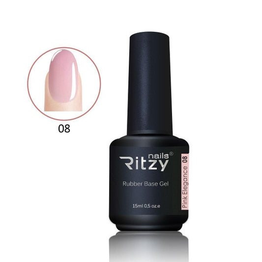 Ritzy Rubber Base - PINK ELEGANCE 08 - Kentro Beauty Supplies Ireland