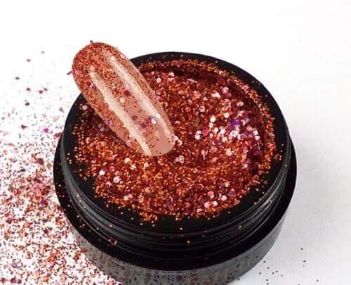 BrillBird Dual Holo Glitters H08 Dark Orange - Kentro Beauty Supplies Ireland