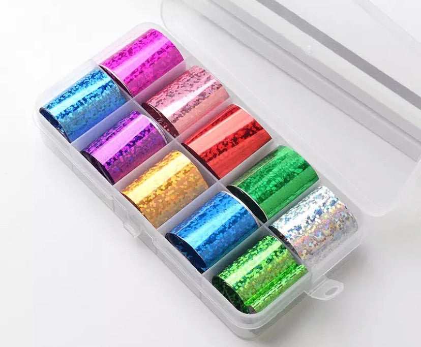 Transfer Foils Box - Small Glitter Mix - Kentro Beauty Supplies Ireland