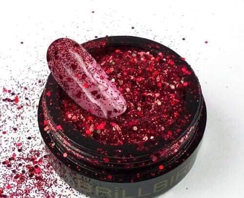 BrillBird Dual Holo Glitters H04 Red - Kentro Beauty Supplies Ireland