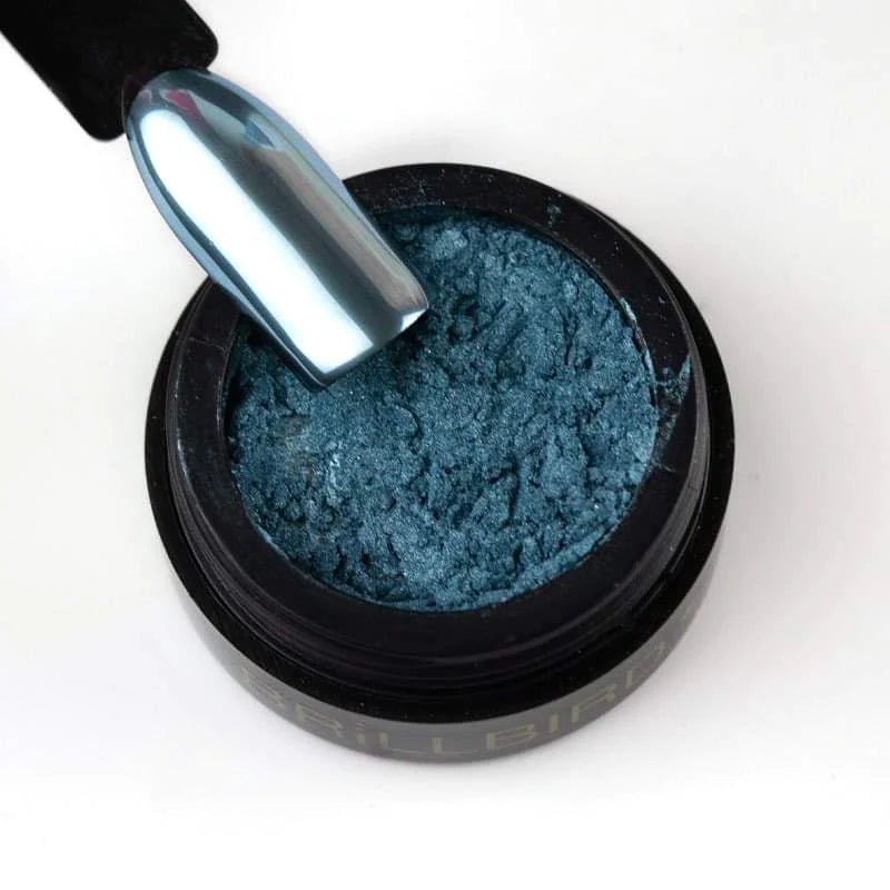 Brillbird Chrome Powder - Steel Blue - Kentro Beauty Supplies Ireland