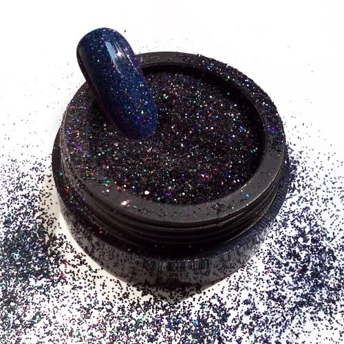 BrillBird Holo Glitter Powder - Black - Kentro Beauty Supplies Ireland