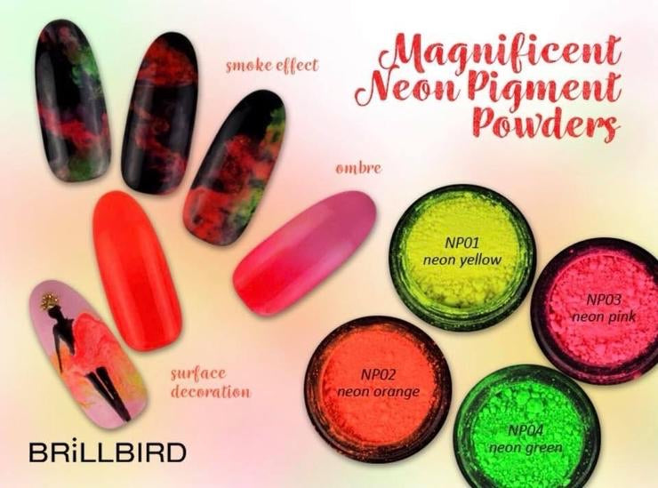 BrillBird Neon Pigment Powder - Yellow - Kentro Beauty Supplies Ireland