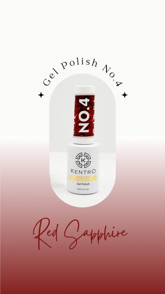 Kentro Color PRO Gel Polish 10ml - Red Sapphire No.4 - Kentro Beauty Supplies Ireland