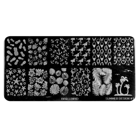 Brillbird Nail stamp plate - Summer Design - Kentro Beauty Supplies Ireland