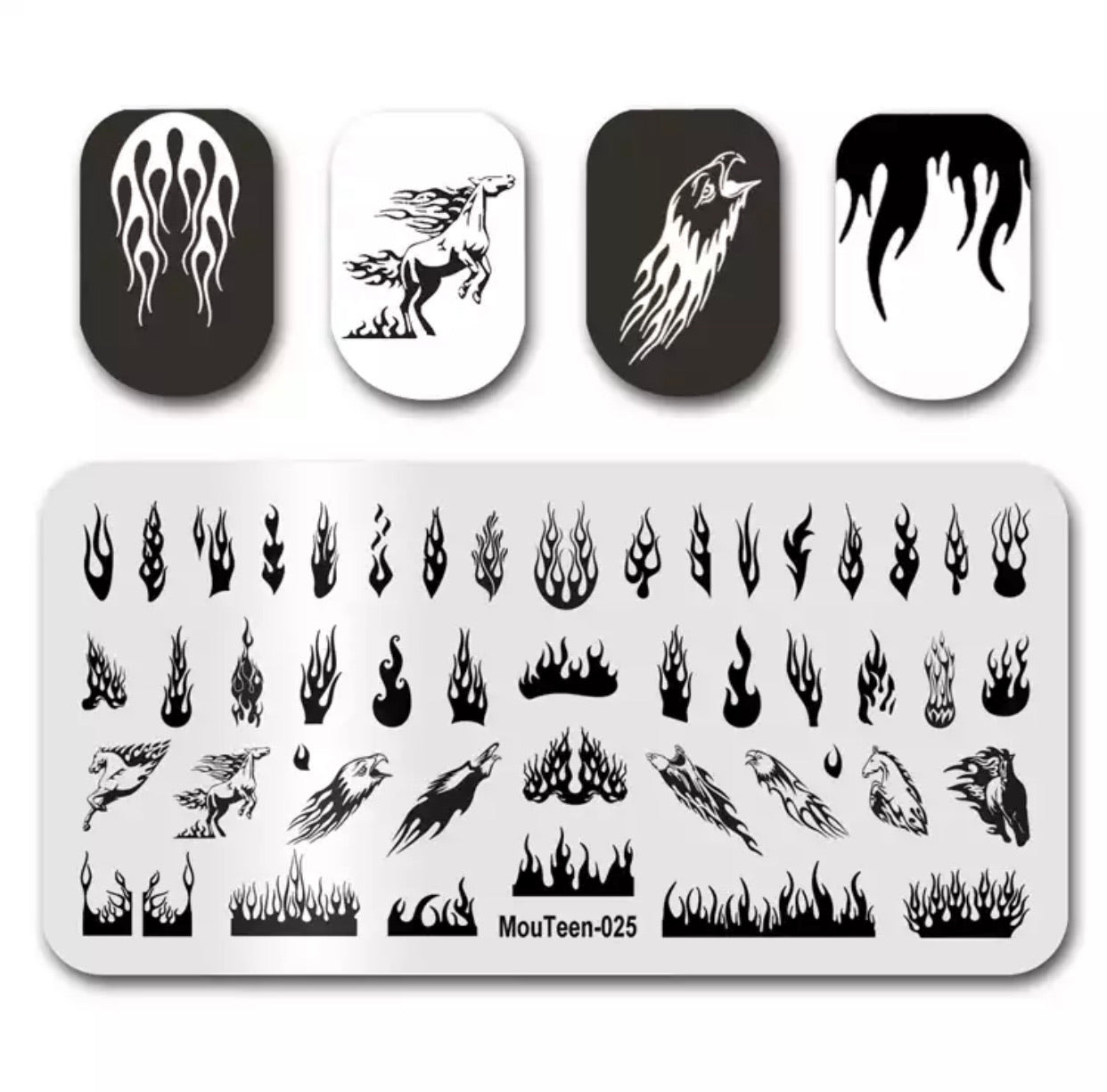 Nail Stamping Plate - Fire - Kentro Beauty Supplies Ireland