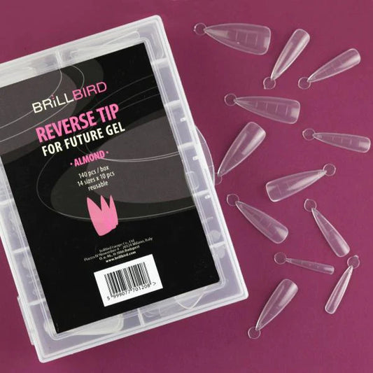 BrillBird Reverse Tips - Almond - Kentro Beauty Supplies Ireland
