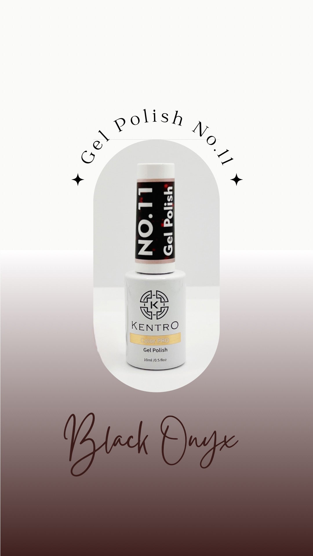Kentro Color PRO Gel Polish 10ml - Black Onyx No.11 - Kentro Beauty Supplies Ireland