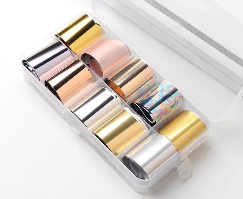 Transfer Foils Box - Silver&Gold - Kentro Beauty Supplies Ireland