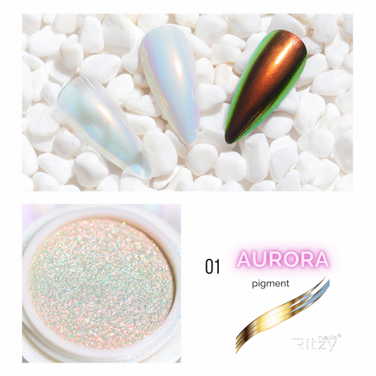 Ritzy AURORA (unicorn) Nail Art Powder 01 ROSE/GOLD