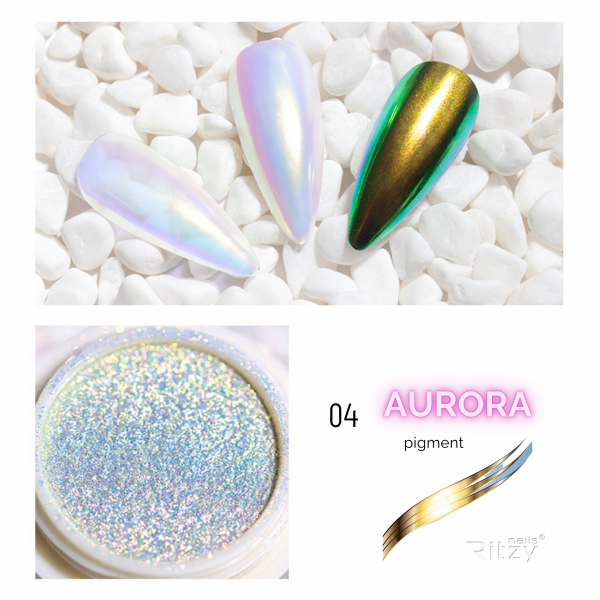 Ritzy AURORA (unicorn) Nail Art Powder 04 GOLDEN RAINBOW