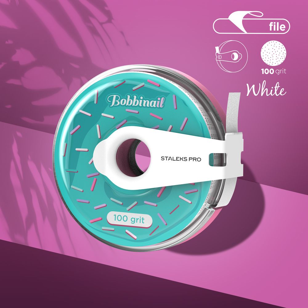 Staleks Disposable white abrasive tape EXPERT 100grit in a plastic case - Kentro Beauty Supplies Ireland