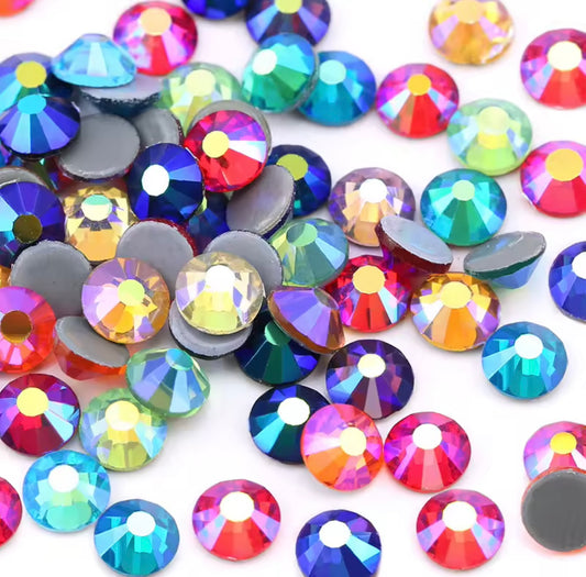 Highest Quality Crystals - Mixed Colors AB - Mixed Sizes (SS3-SS20) - Kentro Beauty Supplies Ireland