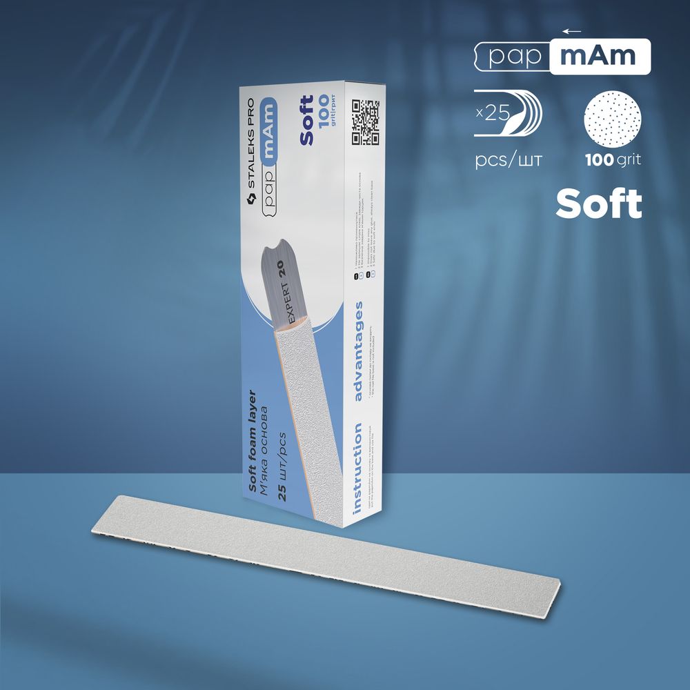 Staleks Disposable White Files papmAm on soft foam layer - EXPERT 20 (25pcs) - Kentro Beauty Supplies Ireland