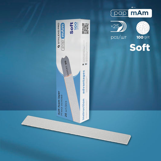 Staleks Disposable White Files papmAm on soft foam layer - EXPERT 20 (25pcs) - Kentro Beauty Supplies Ireland