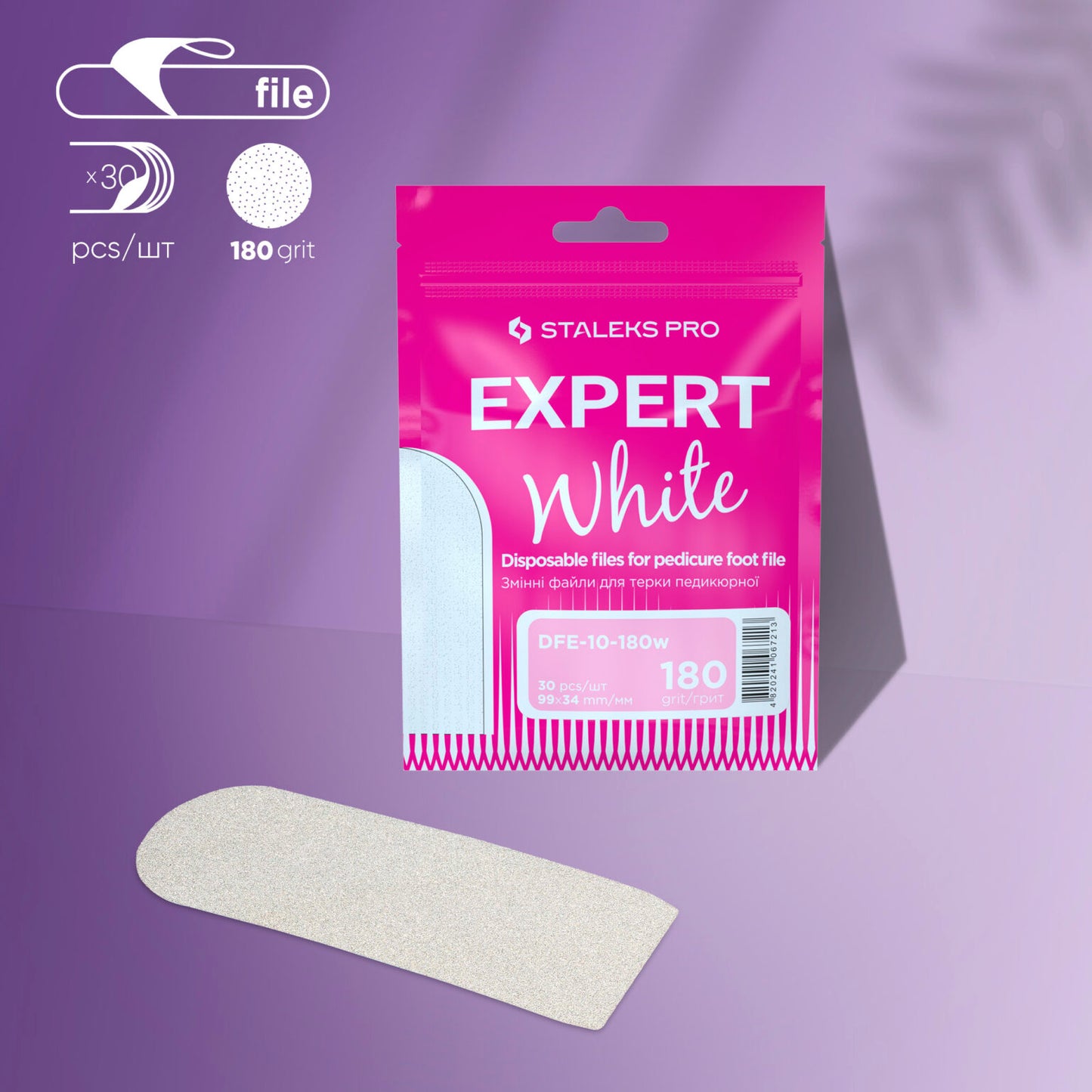 Staleks Disposable white files for pedicure grater EXPERT 10 (30 pcs) - Kentro Beauty Supplies Ireland