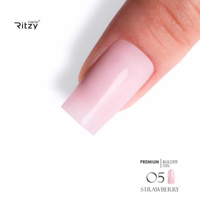 Ritzy PREMIUM Builder Gel - STRAWBERRY 05 - Kentro Beauty Supplies Ireland