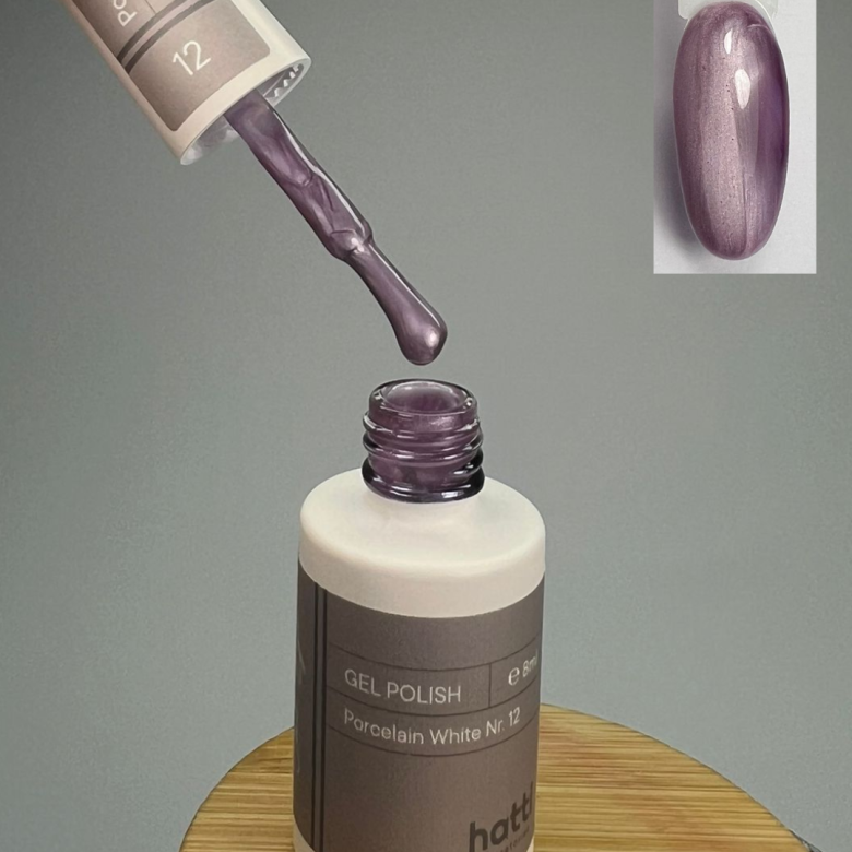 hatti Porcelain White cat eye gel polish N12/8ml - Kentro Beauty Supplies Ireland