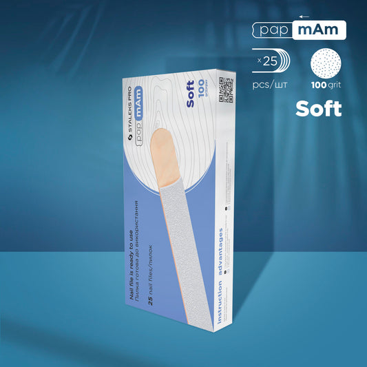 Staleks Disposable White Files papmAm on soft foam layer and on a Wooden Base - EXPERT 20 100grit (25pcs) - Kentro Beauty Supplies Ireland