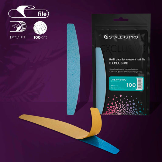 Staleks Disposable Files for crescent nail file - EXCLUSIVE 42 (50pcs) - Kentro Beauty Supplies Ireland