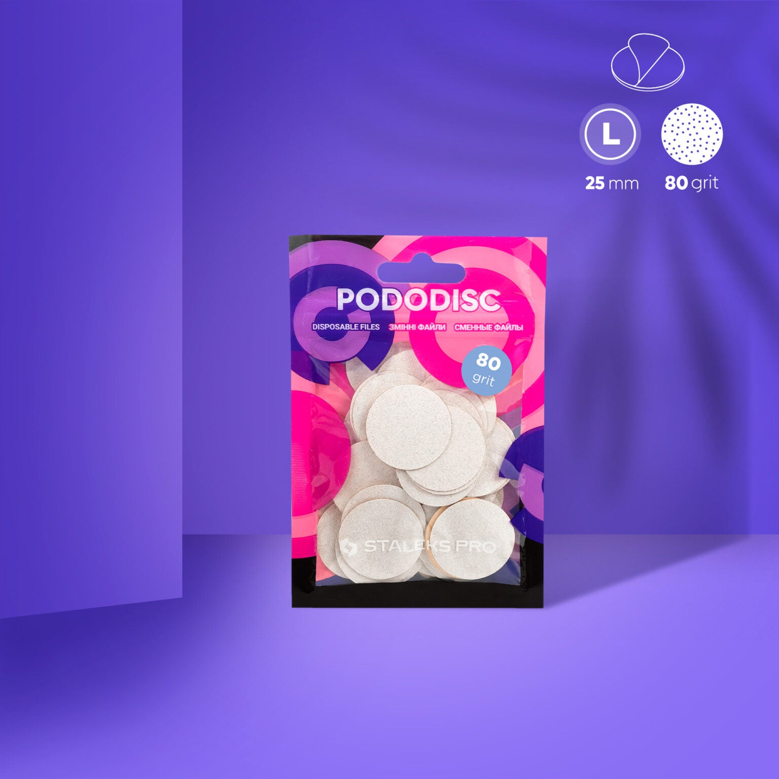 Staleks Disposable white files for pedicure disc PODODISC L EXPERT (50 pcs) - Kentro Beauty Supplies Ireland