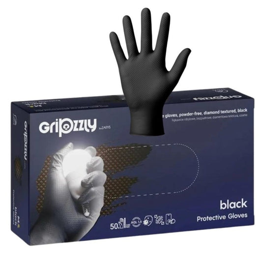 Black Diamond-Textured Nitrile Gloves - Medium