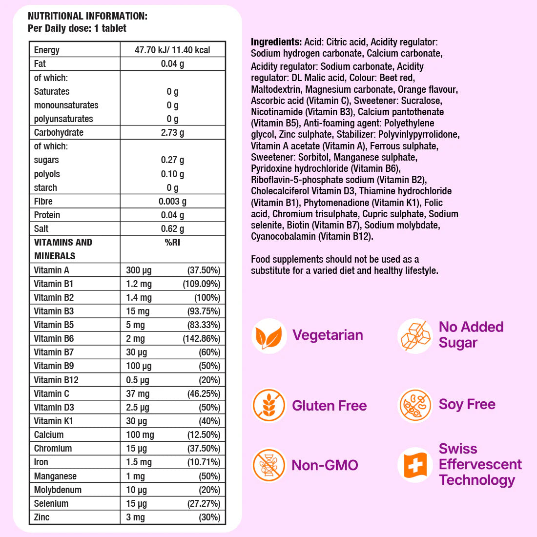 FAST&UP Multivitamins - Daily Immunity Support - Kentro Beauty Supplies Ireland