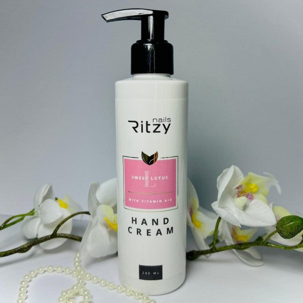Ritzy Hand Cream SWEET LOTUS with Vitamin A+E 200ml - Kentro Beauty Supplies Ireland