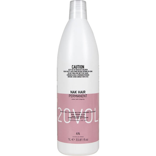 NAK CRÈME PLUS HIGH VISCOSITY CONDITIONING ACTIVATOR 20VOL. 6% 1L - Kentro Beauty Supplies Ireland