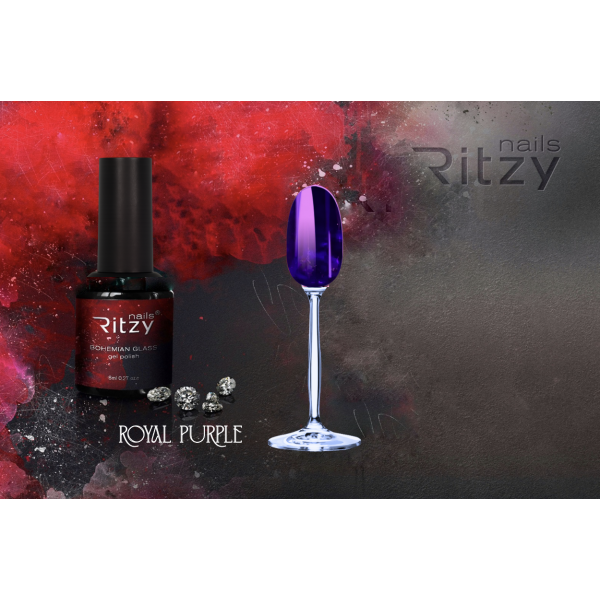 Ritzy BOHEMIAN Glass Gel Polish - ROYAL PURPLE - Kentro Beauty Supplies Ireland