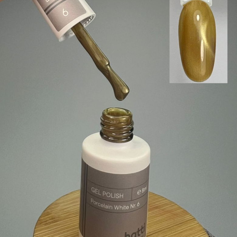 hatti Porcelain White cat eye gel polish N6/8ml - Kentro Beauty Supplies Ireland