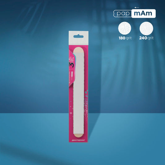 Staleks Nail File papmAm MIX on a Wooden Base 180/240grit (3pcs)