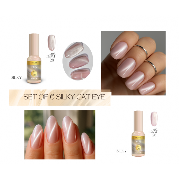 Ritzy SILKY cat eye Set of 6