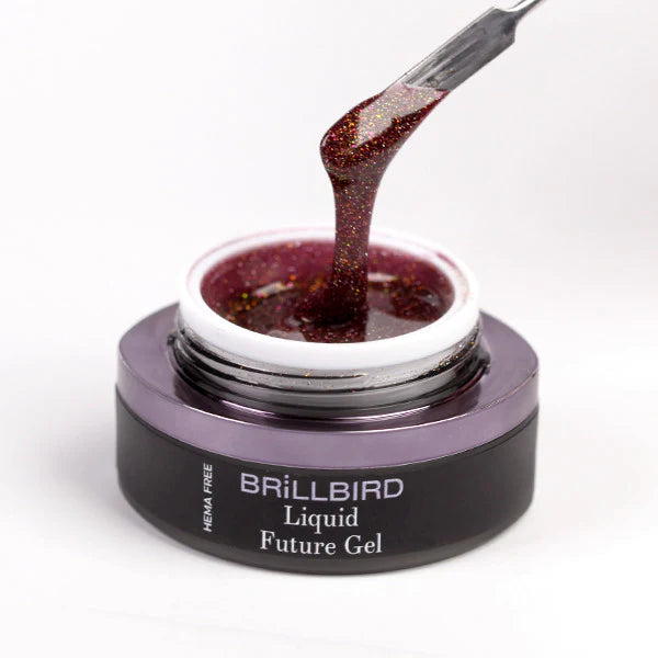 Brillbird Future Liquid Light Reflective Poly Gel - Burgundy 15ml