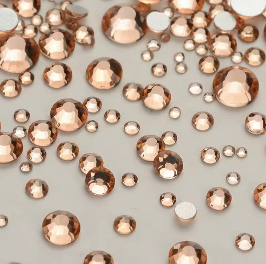 Highest Quality Crystals - Champagne - Mixed Sizes (SS3-SS20) - Kentro Beauty Supplies Ireland