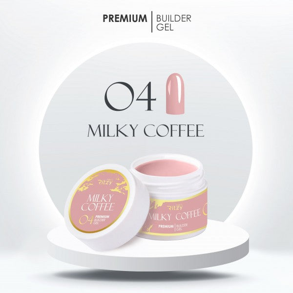 Ritzy PREMIUM Builder Gel - MILKY COFFEE 04 - Kentro Beauty Supplies Ireland