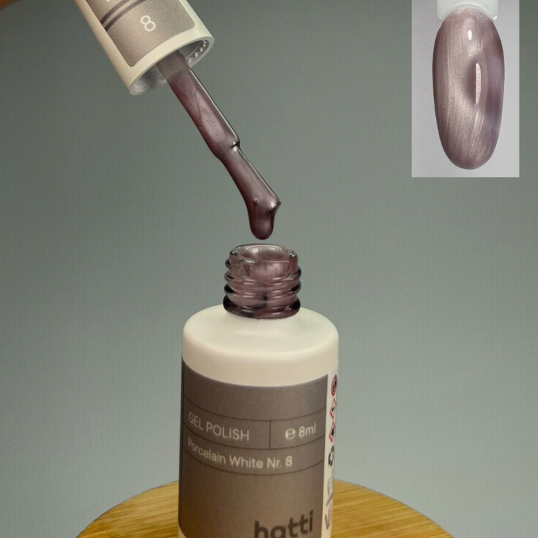 hatti Porcelain White cat eye gel polish N8/8ml - Kentro Beauty Supplies Ireland